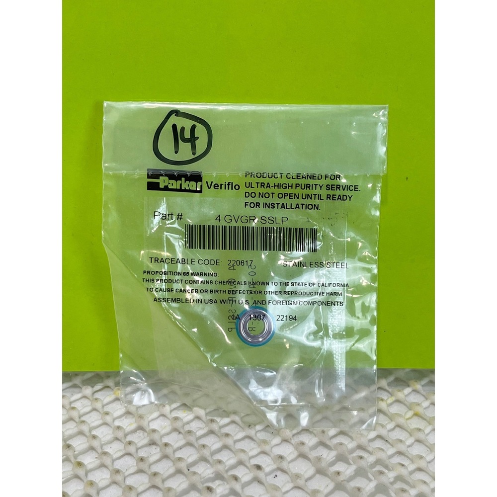 Parker Veriflo 4 GVGR-SSLP Stainless Steel Ultra-High Purity Component SEALED